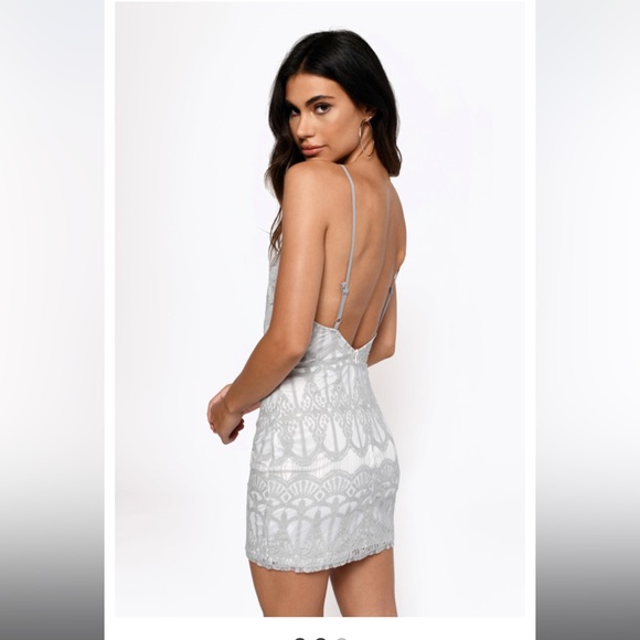 Tobi size M grey lace backless dress - Picture 1 of 4